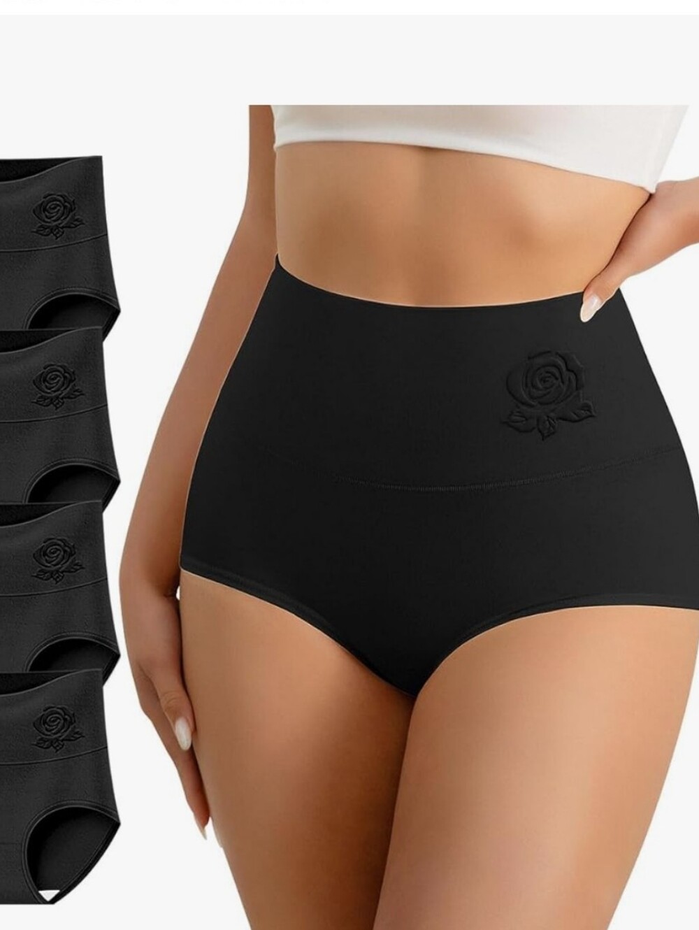 Women's High Waisted Tummy Control Panties - 4-Pack, Seamless and Breathable